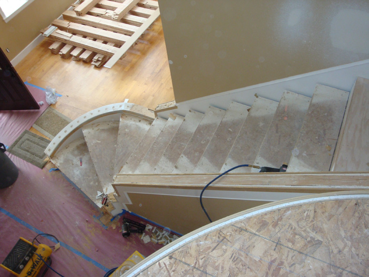 BEFORE: Additional view of the original staircase at the Camas home.