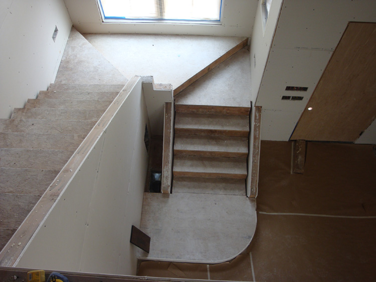 BEFORE: Additional view of the original staircase at the Mt. Pleasant home.
