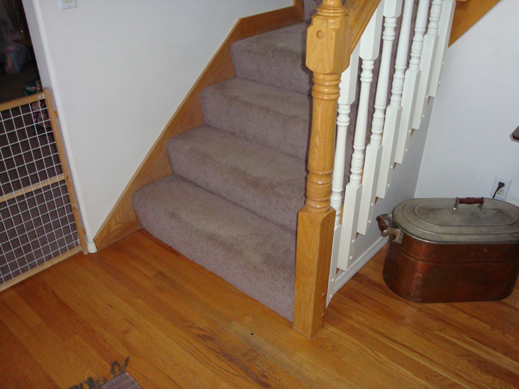 BEFORE: Additional view of the original tread transitions at the West Vancouver home.