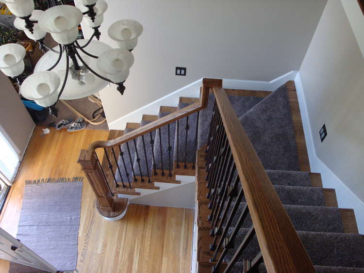 AFTER: Updated railing design with corrected tread transitions at the West Vancouver home.
