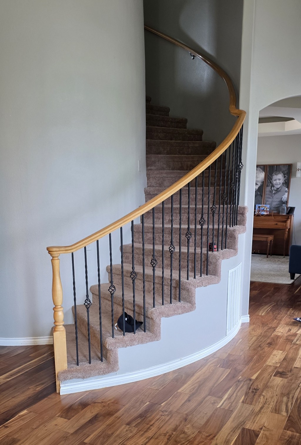 BEFORE: Outdated, non-code staircase at the Summerplace home.